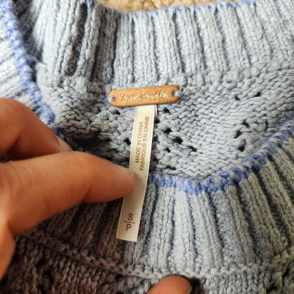 Free People Women's Eloise Pullover Blue Small - Picture 4 of 5